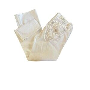 Miss Me Jeans Women's 30 Bootcut Mid Rise Western Cowgirl Rodeo Denim White